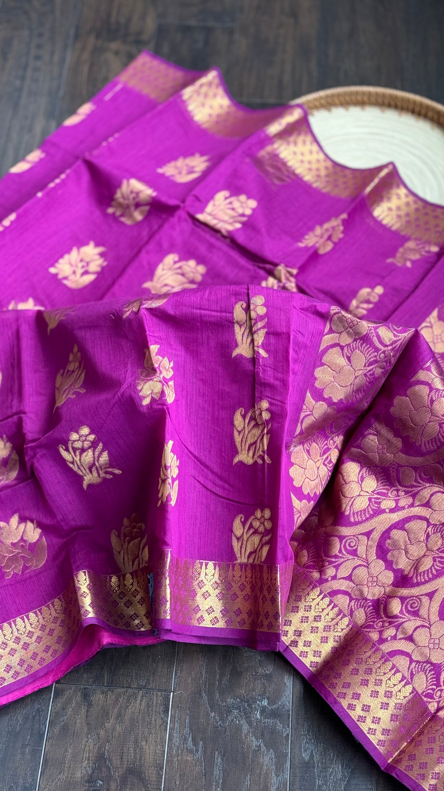 Cotton Silk Kanjivaram - Magenta Pink