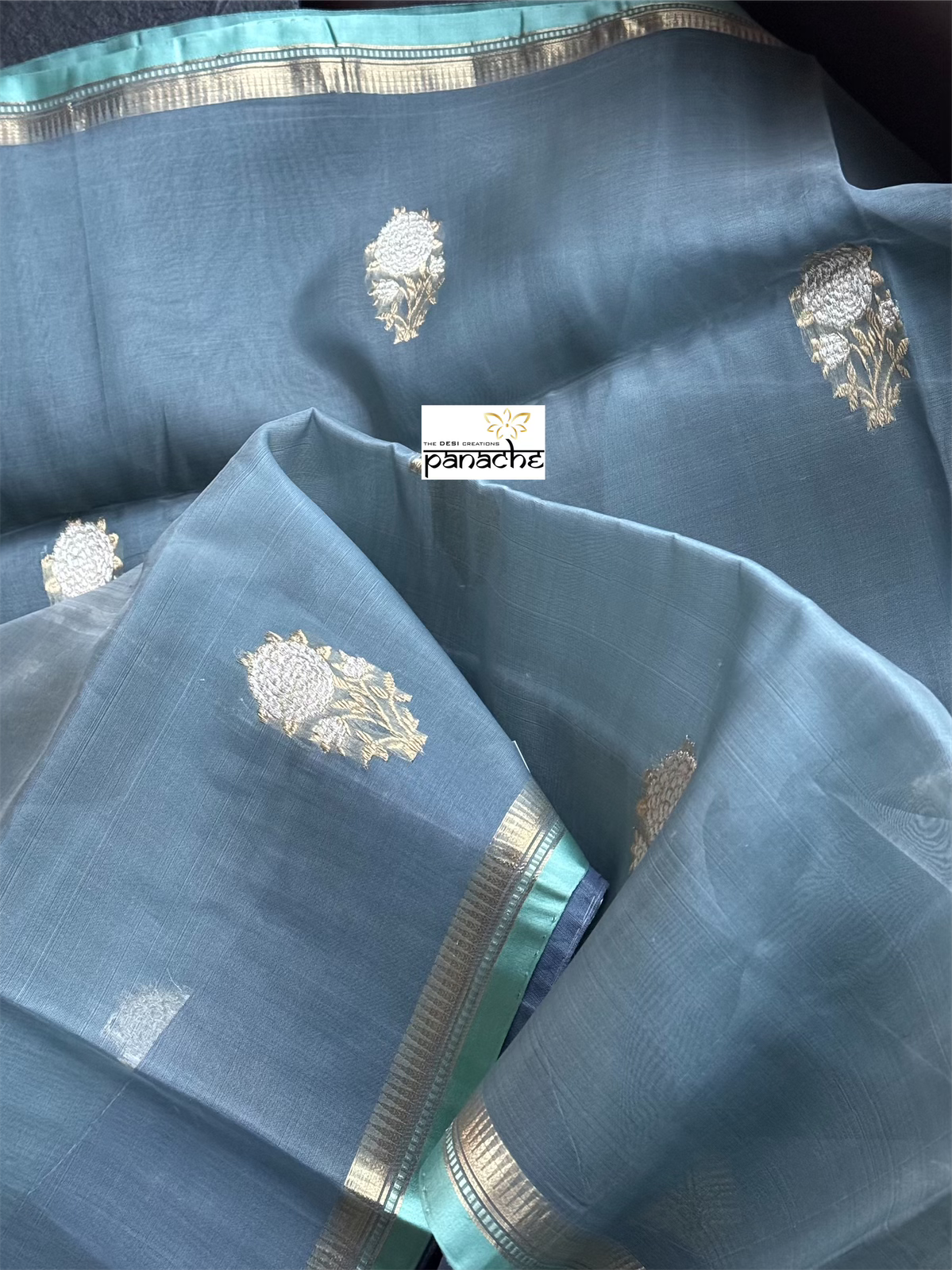 Pure Kora Silk Kadwa Banarasi - Grey