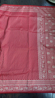 Soft Silk Banaras Saree - Red Zari Woven