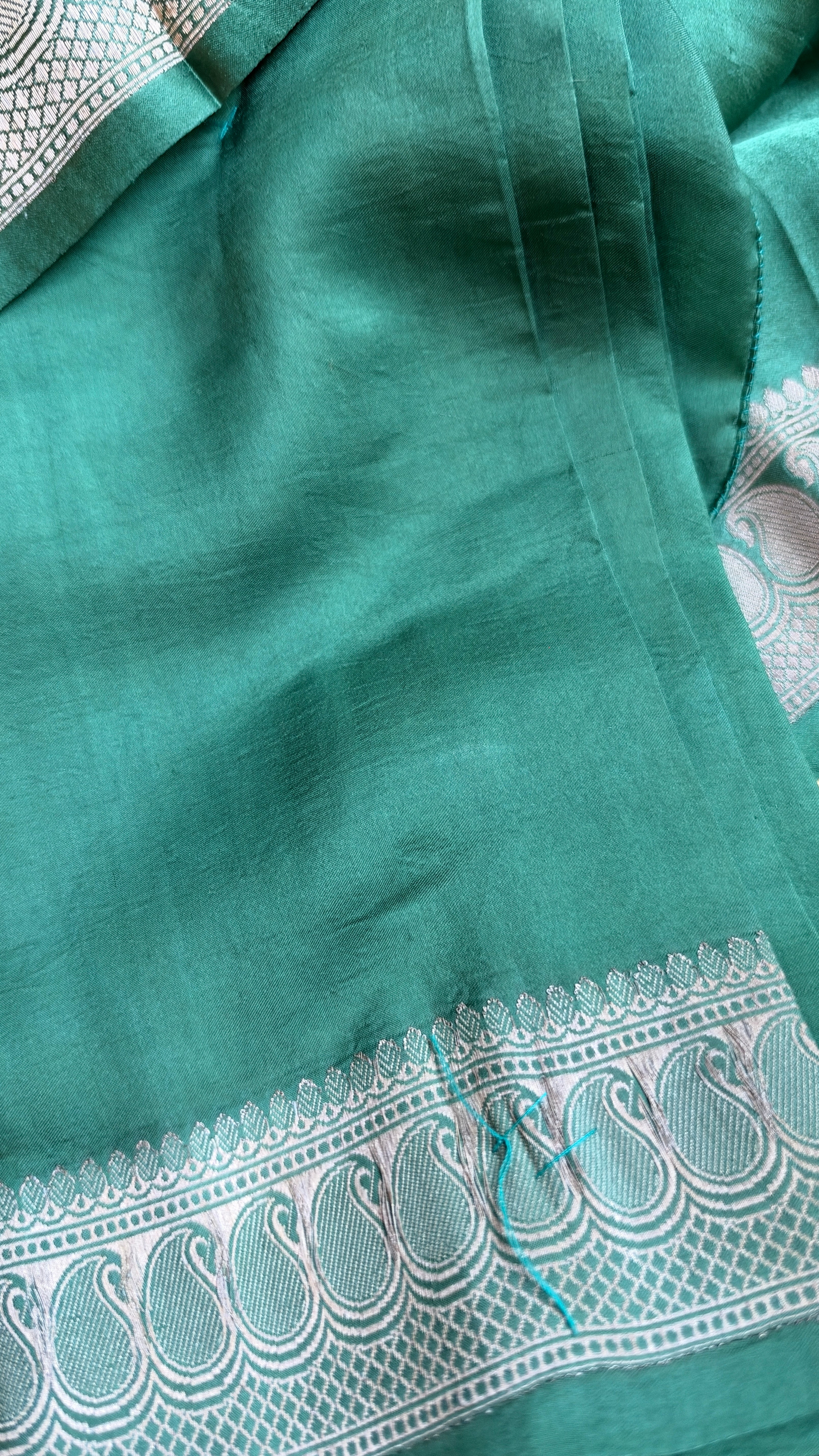 Pure Silk Mashru Banarasi- Sage Green