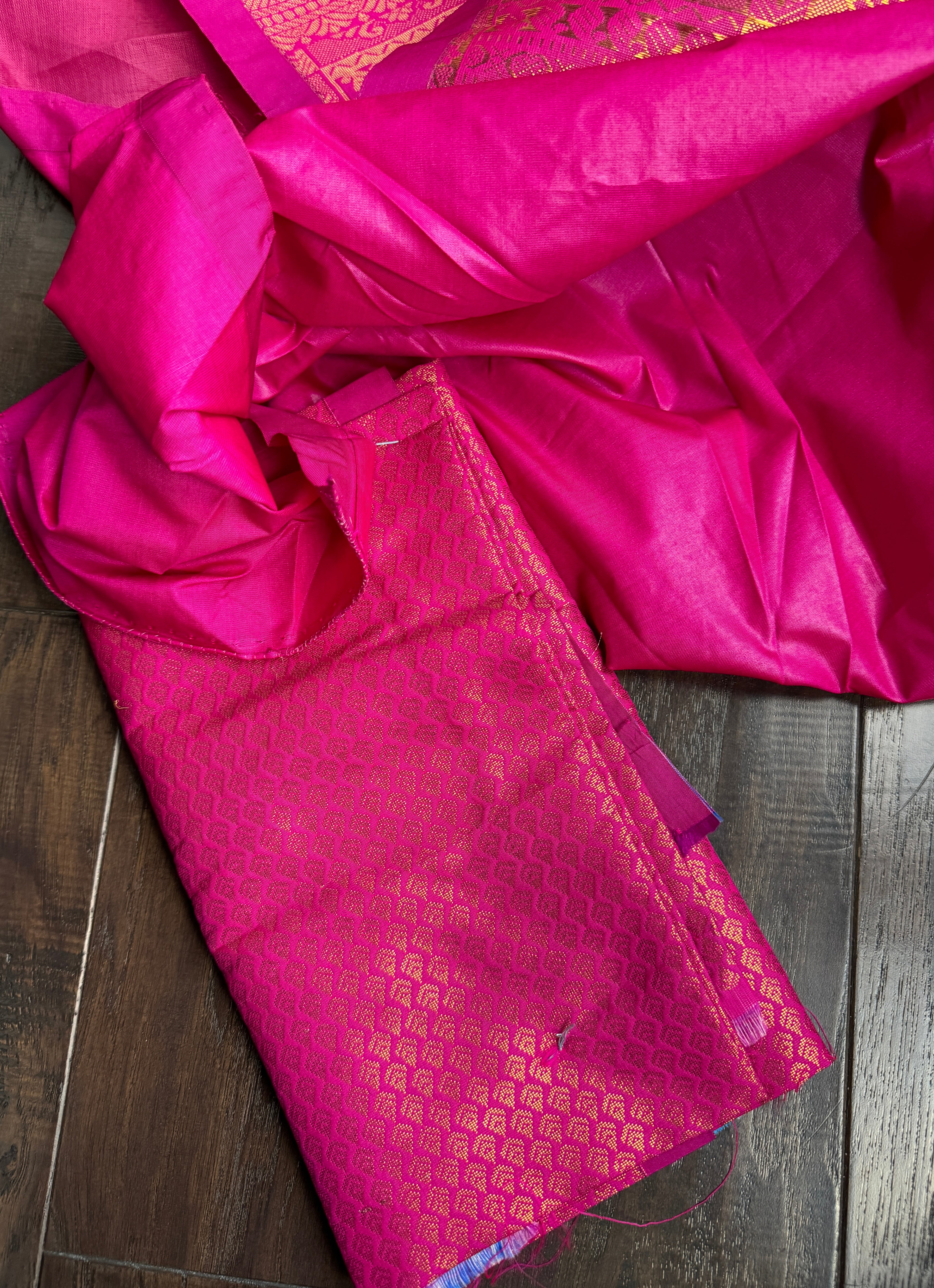 Soft Silk Kanjivaram - Pink Borderless