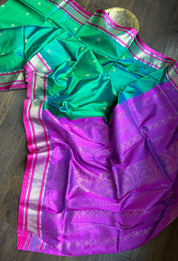 Pure Garad Silk- Sea Green Purple
