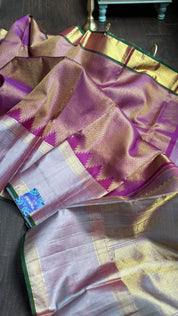Pure Brocade Kanjivaram - Purple Golden 2g Zari