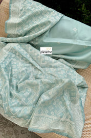 Designer Soft Silk - Light Blue Embroidered