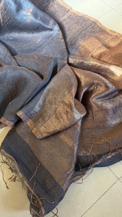 Tissue Linen Silk - Grey Mettalic