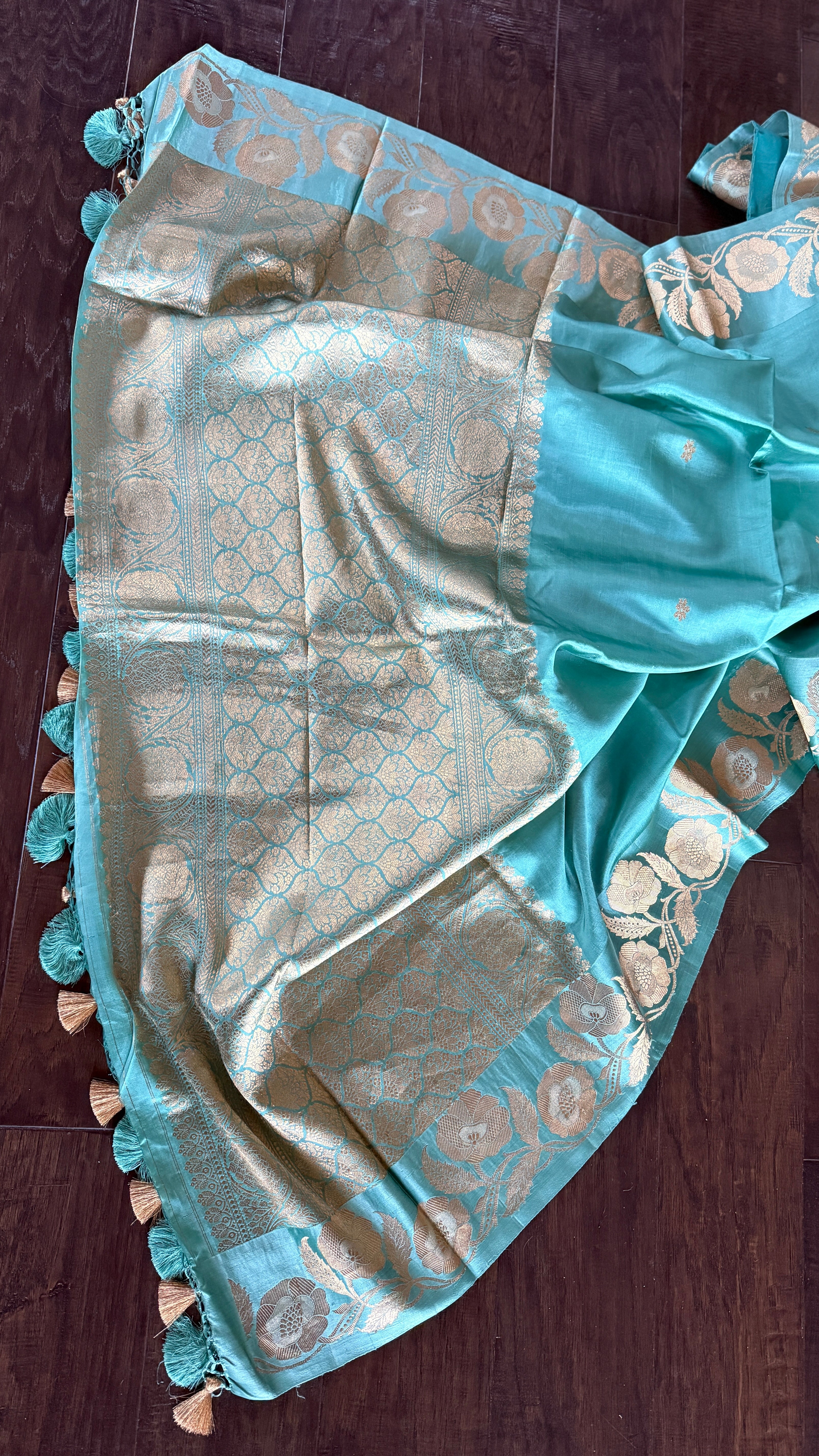Pure Katan Silk Banarasi - Sea Green