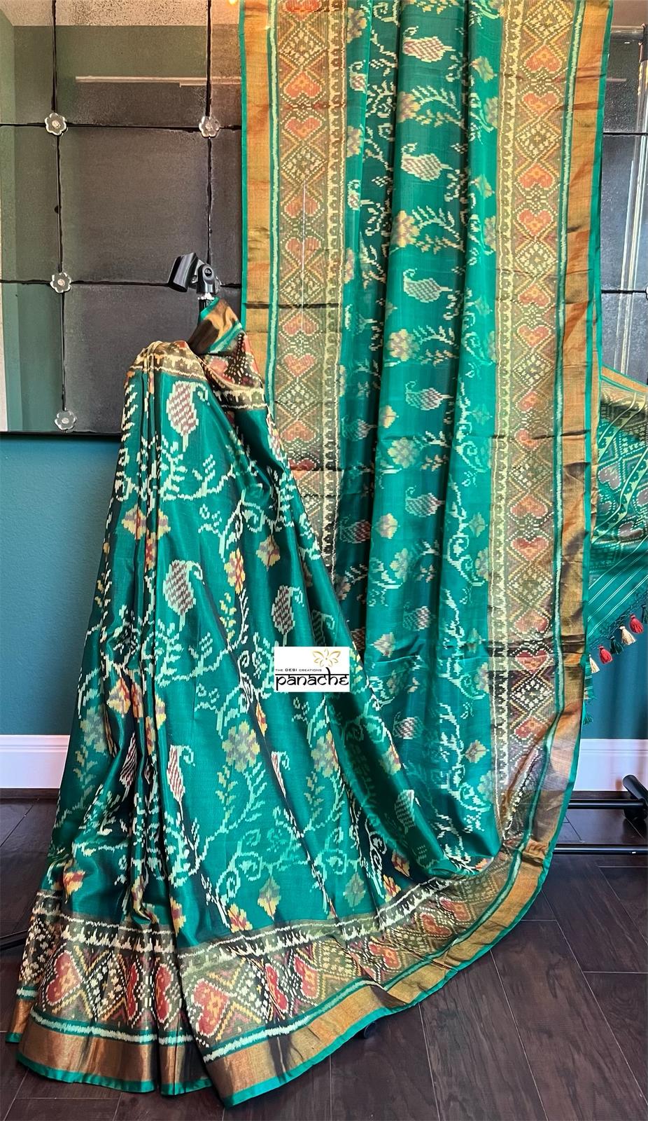 Patan Silk Patola - Green Antique Zari