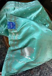 Pure Silk Mashru Banarasi- Sea Green