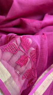 Embroidered Kota Silk - Pink