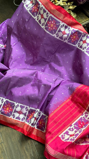 Pure Silk Ikat - Purple Red Pink Pochampally