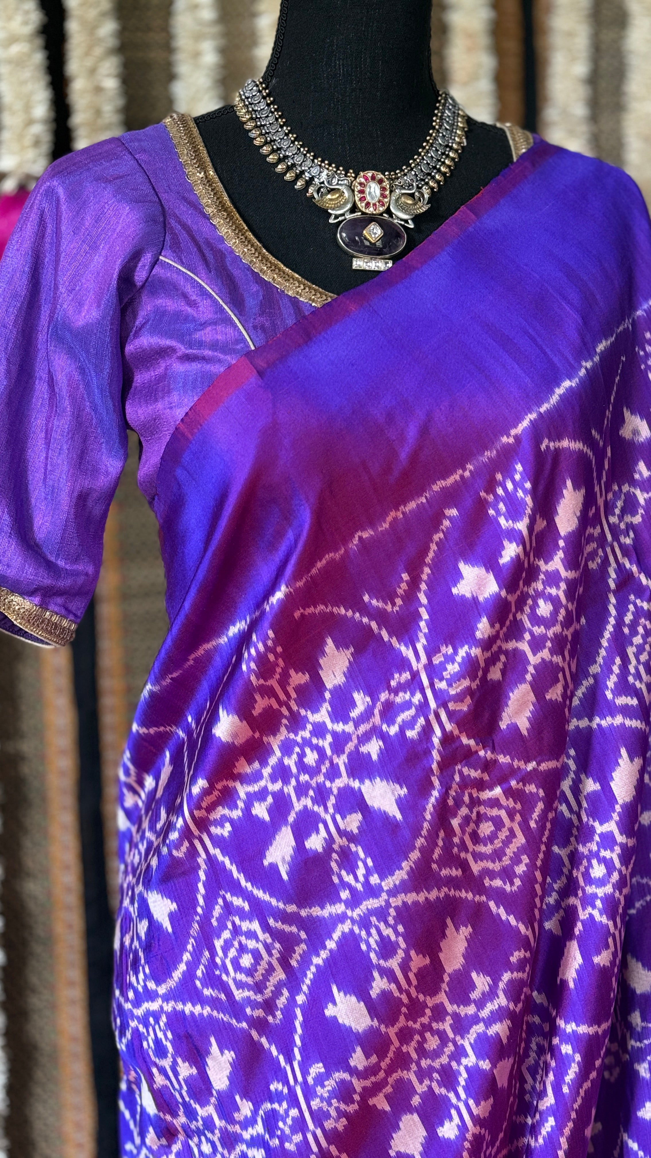 Pure Silk Ikat - Purple Pochampally