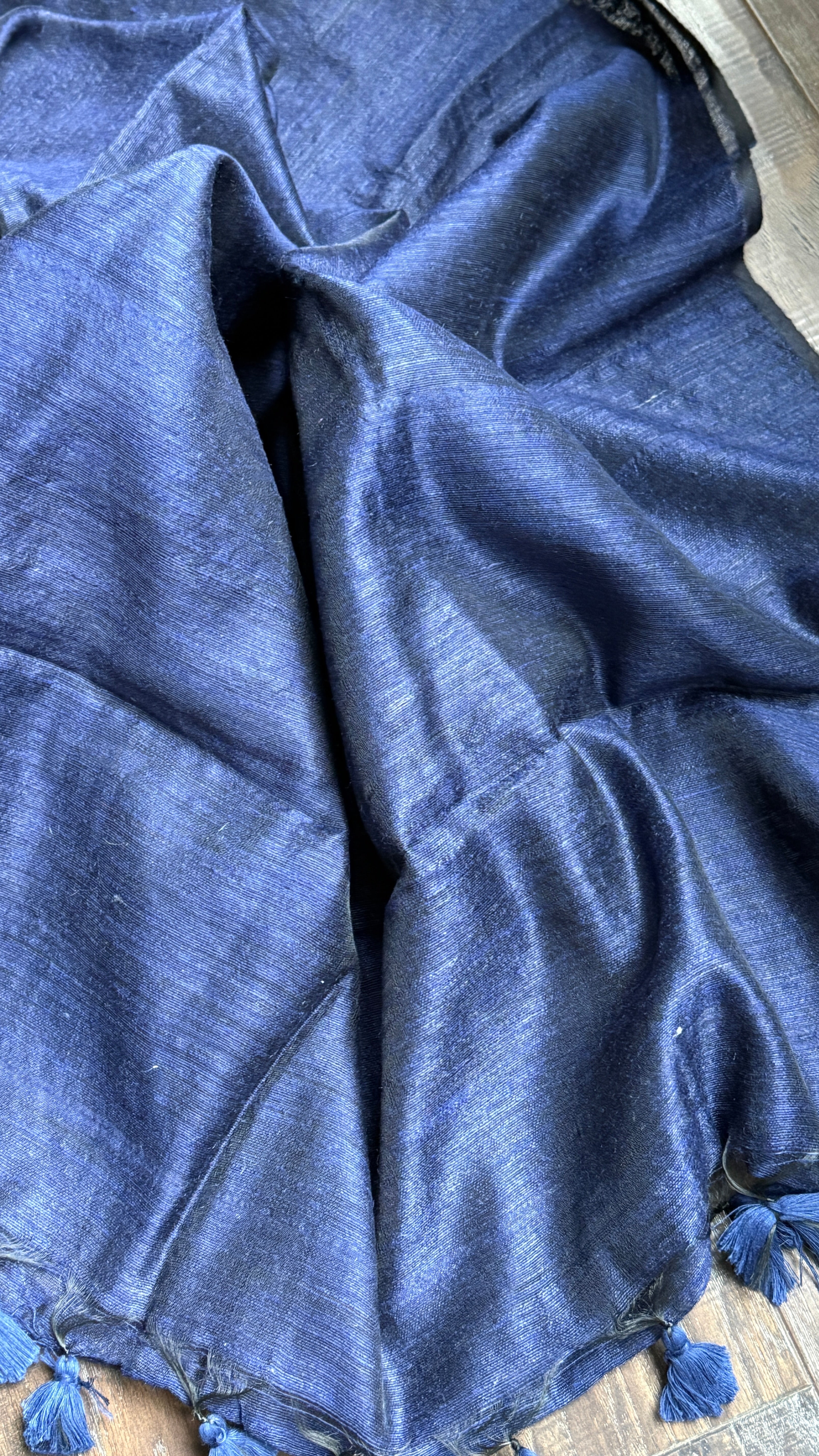 Linen Silk Borderless - Navy Blue