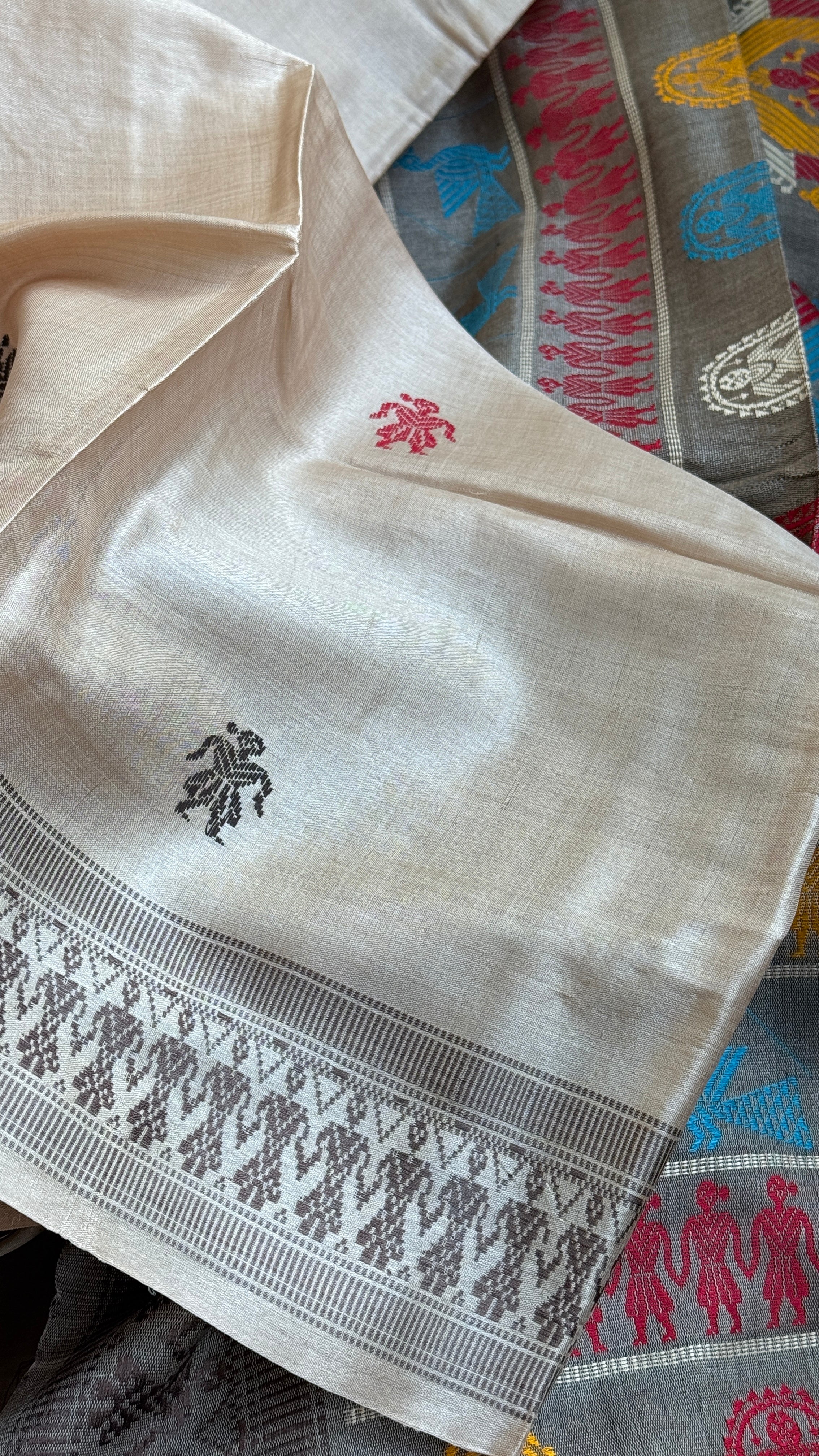 Pure Tussar Silk - Tan Beige Dolabedi
