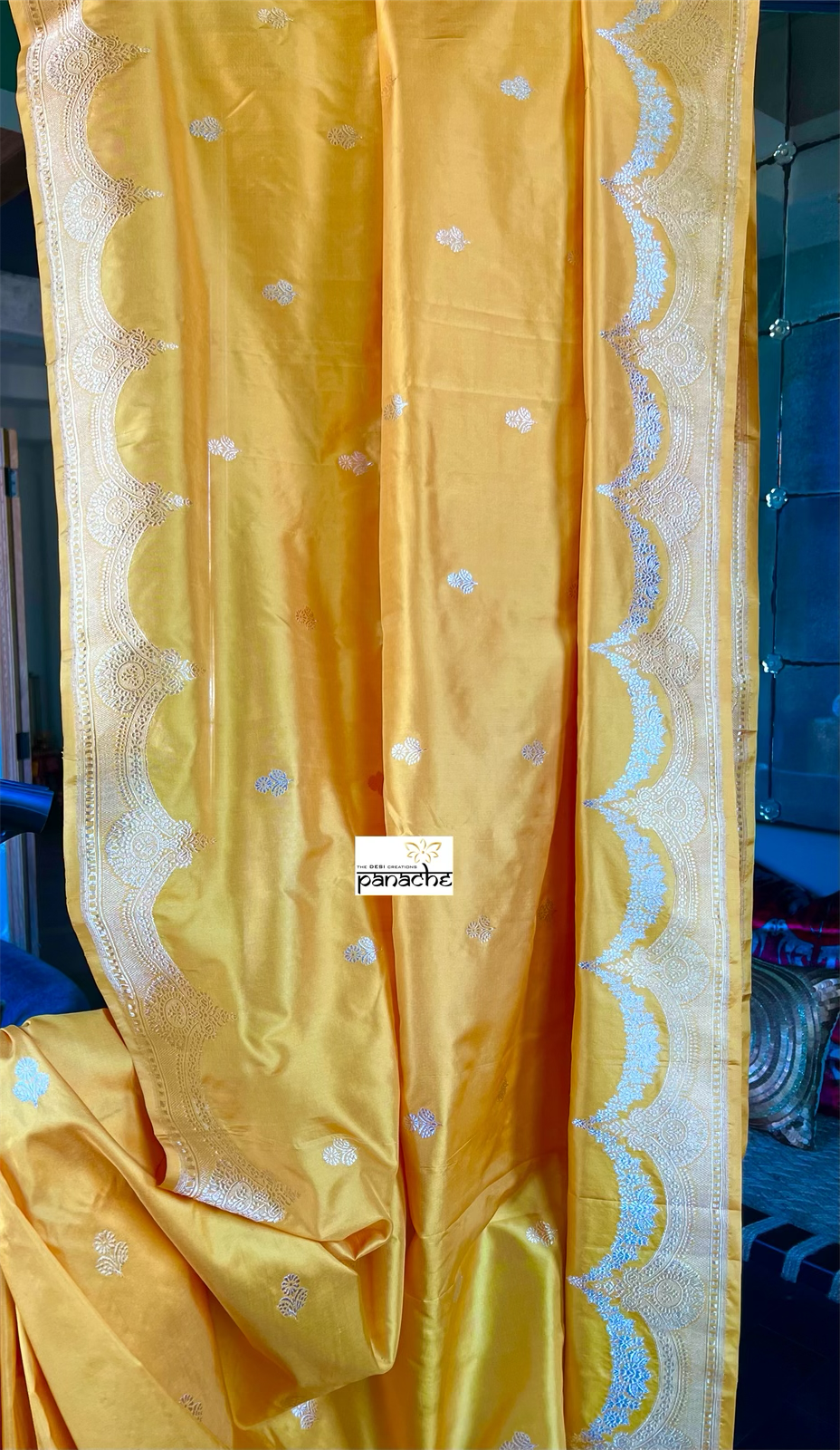 Pure Silk Kadwa Banarasi- Mango Yellow