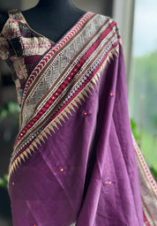 Soft Silk Embroidered - Purple