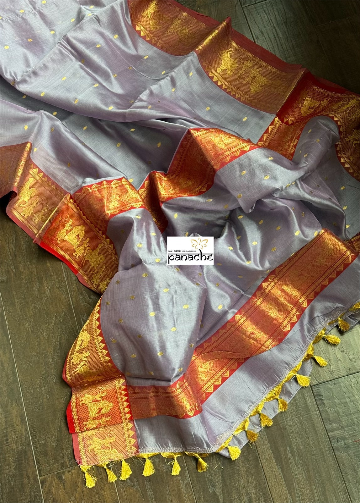 Pure Chanderi Pattu Silk - Mauve