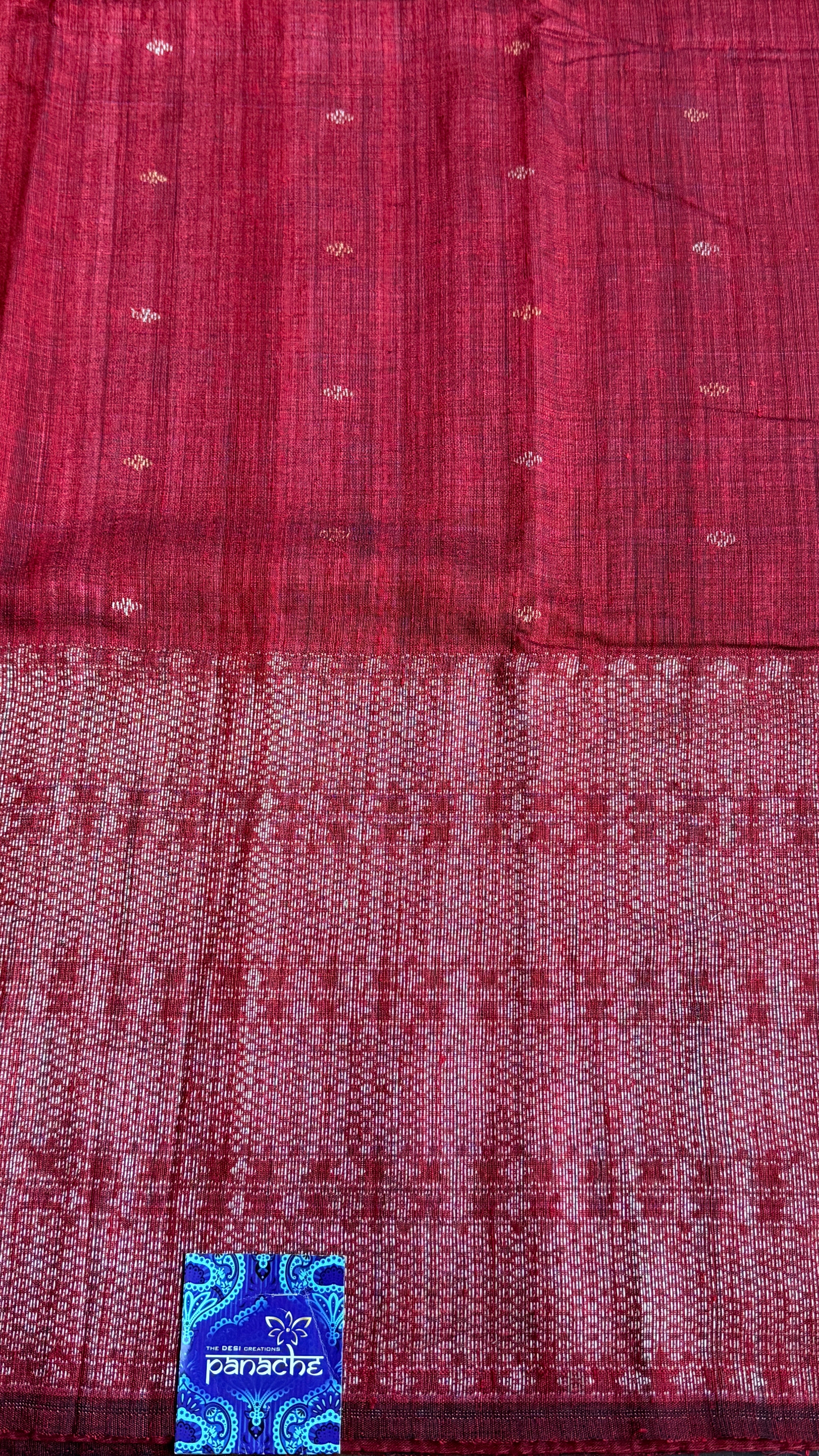 Pure Matka Silk - Maroon Zari Woven