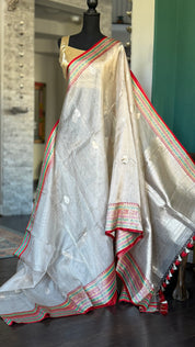 Pure Tissue Silk Banarasi - Antique Golden Rangkat Border