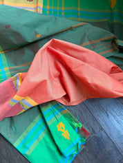 Soft Silk Kanjivaram - Orange Green