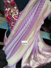 Khaddi Georgette Banarasi - Ombré Light Mauve Pink Bandhej