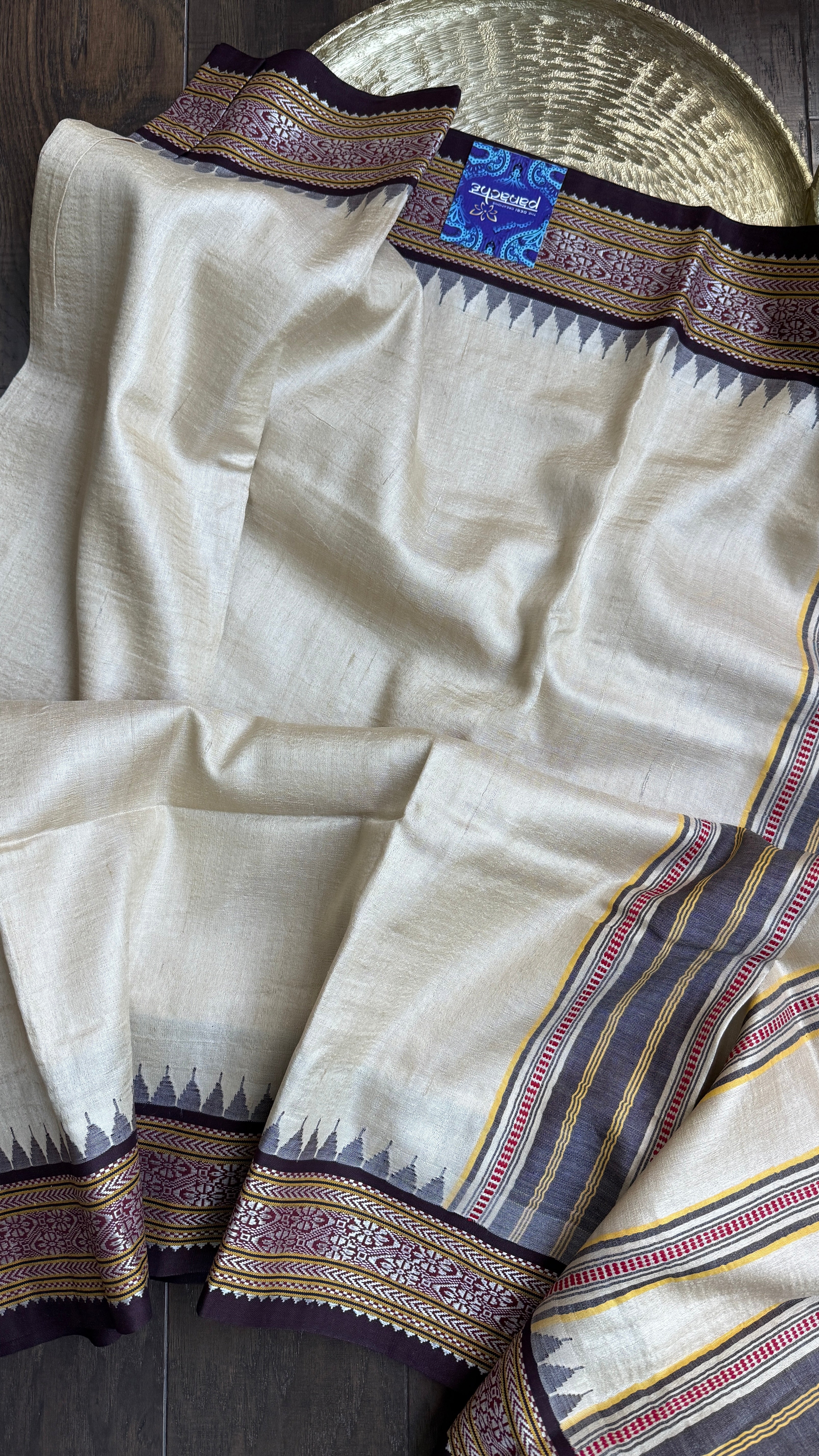 Vidarbha Tussar Silk - Tussar Color Dark Butgundy woven