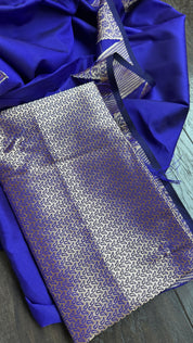 Soft Silk Banaras Saree - Blue Purple