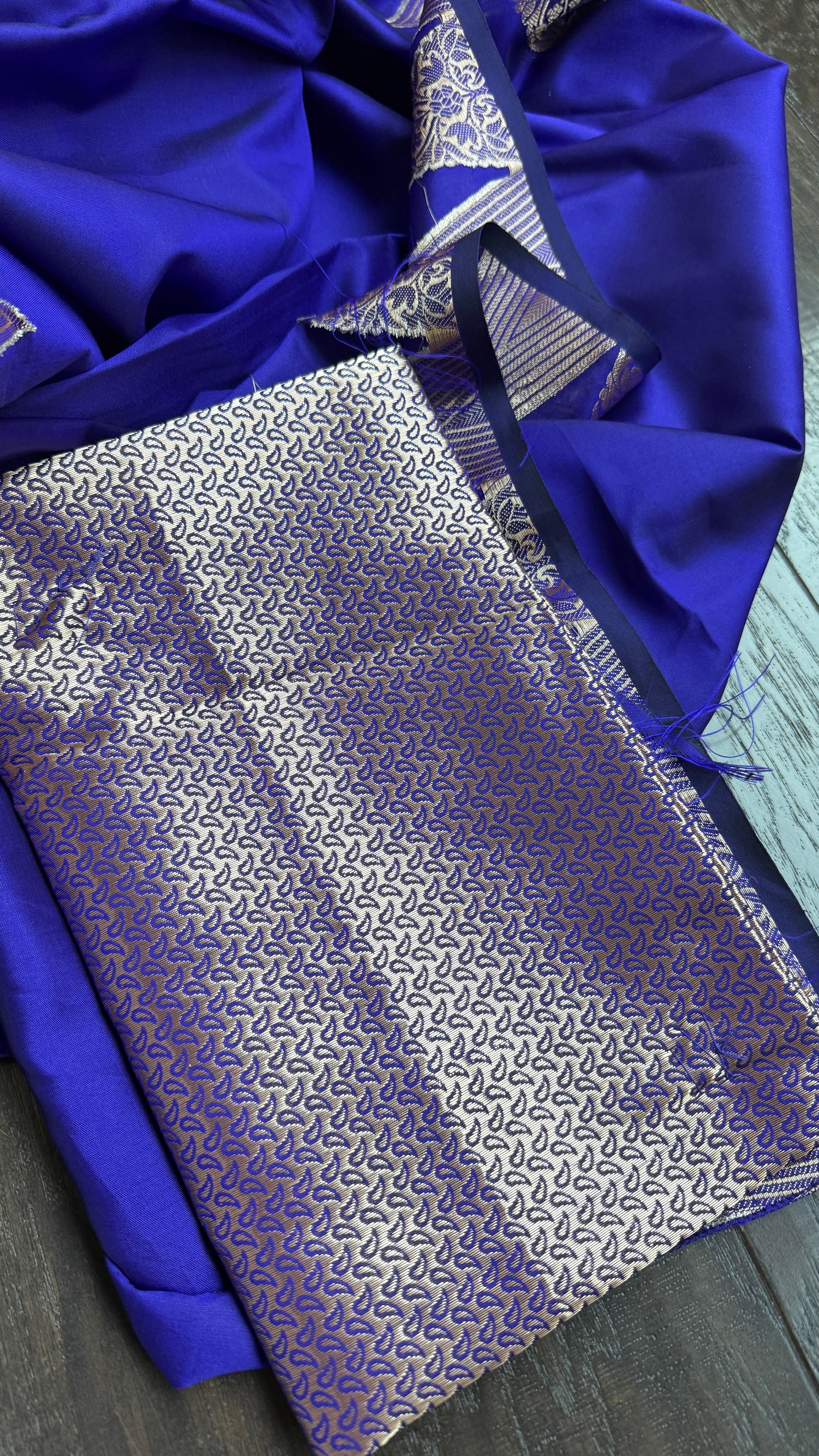 Soft Silk Banaras Saree - Blue Purple