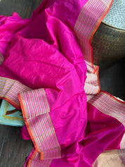 Pure Silk Katan Banarasi- Rani Pink