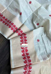 Soft Cotton Handloom - Off-White Red