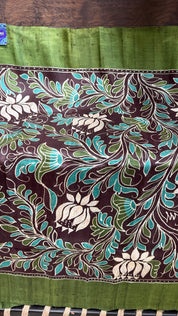 Bishnupur Silk Batik Soru Tuli -  Green Brown
