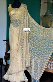 Designer Georgette Net - Beige