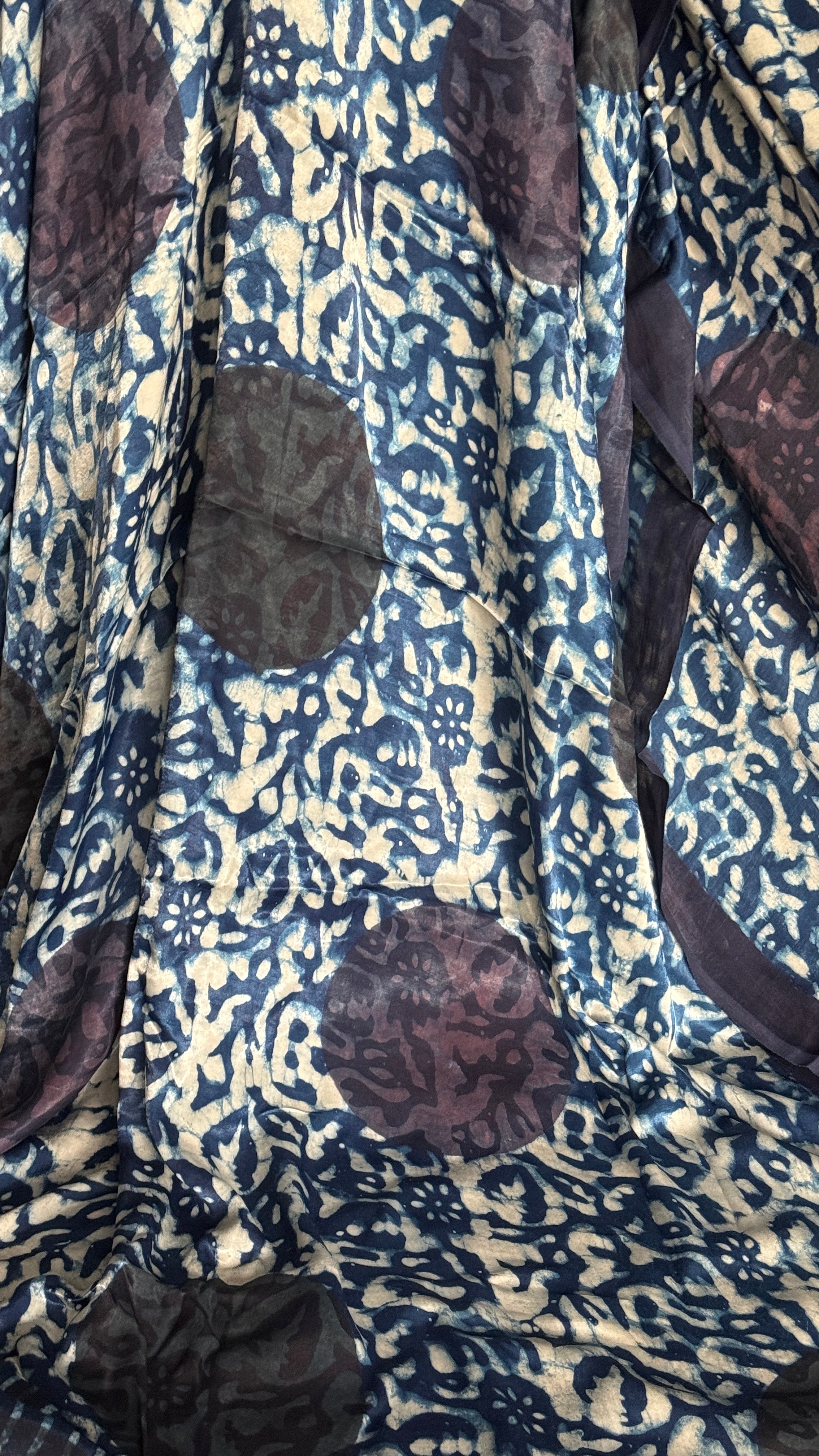 Modal Silk Vegetable Organic Dye Saree - Indigo Blue 2