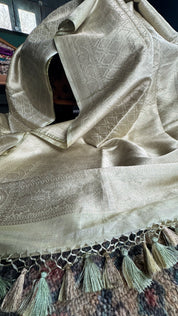 Pure Silk Brocade Kadhua Banarasi - Pale Pista Green