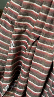 Pure Tussar Kotpad ikat  - Chocolate Brown