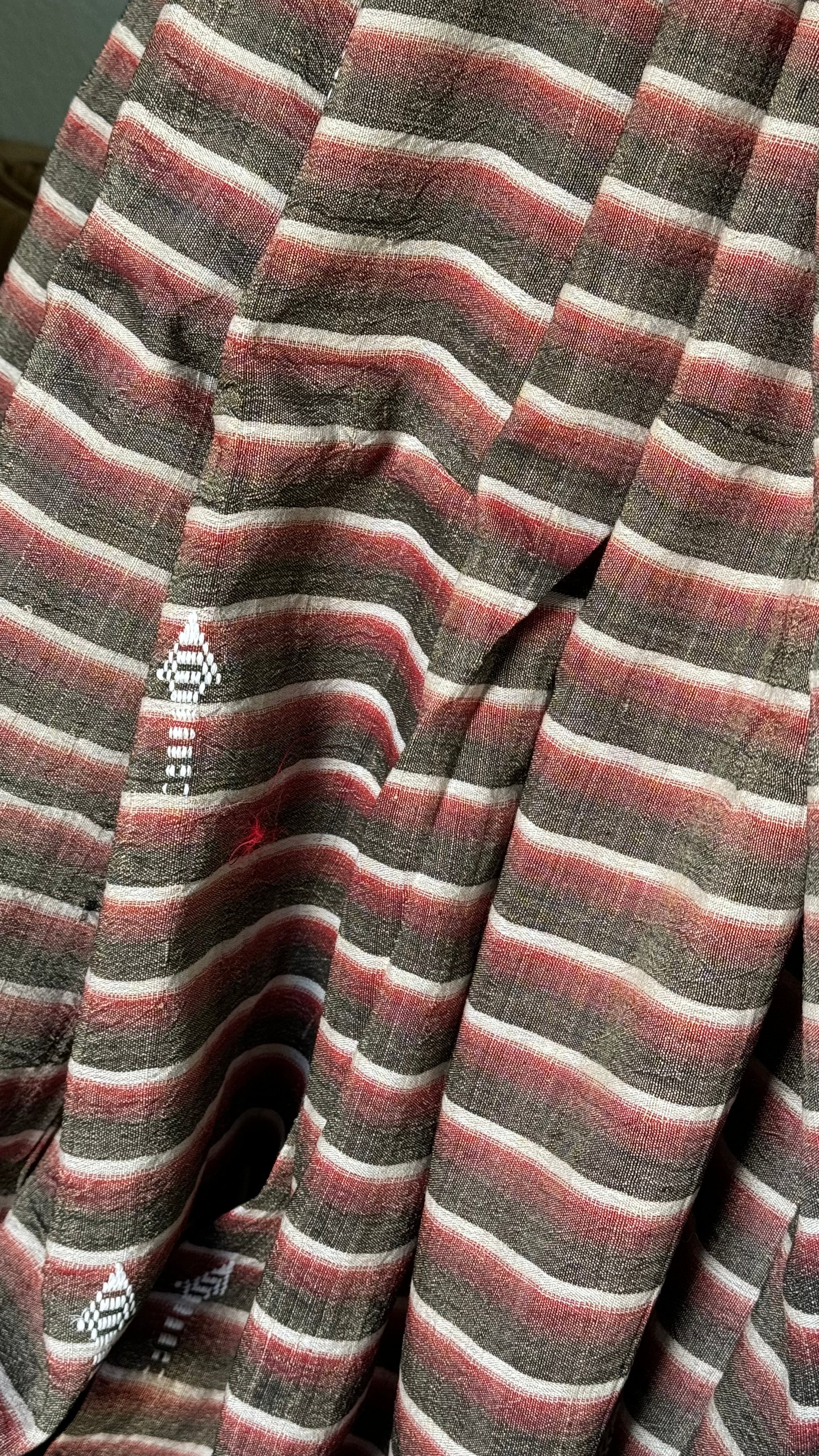 Pure Tussar Kotpad ikat  - Chocolate Brown