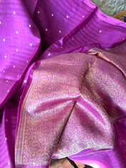 Pure Silk Contemporary Banarasi - Purple Striped
