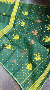 Dhakai Jamdani  - Dark Green