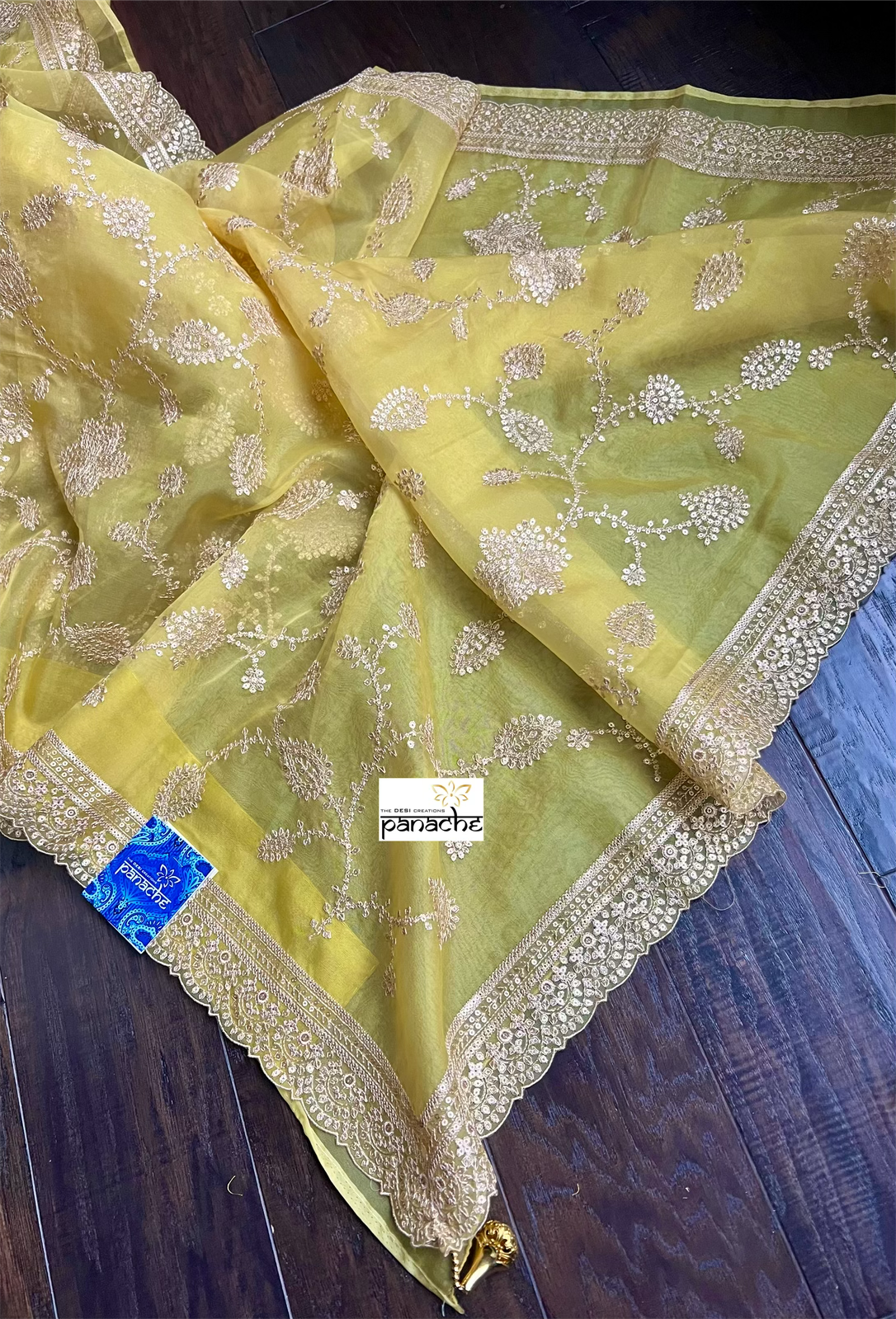 Designer Organza Sequin - Light Yellow