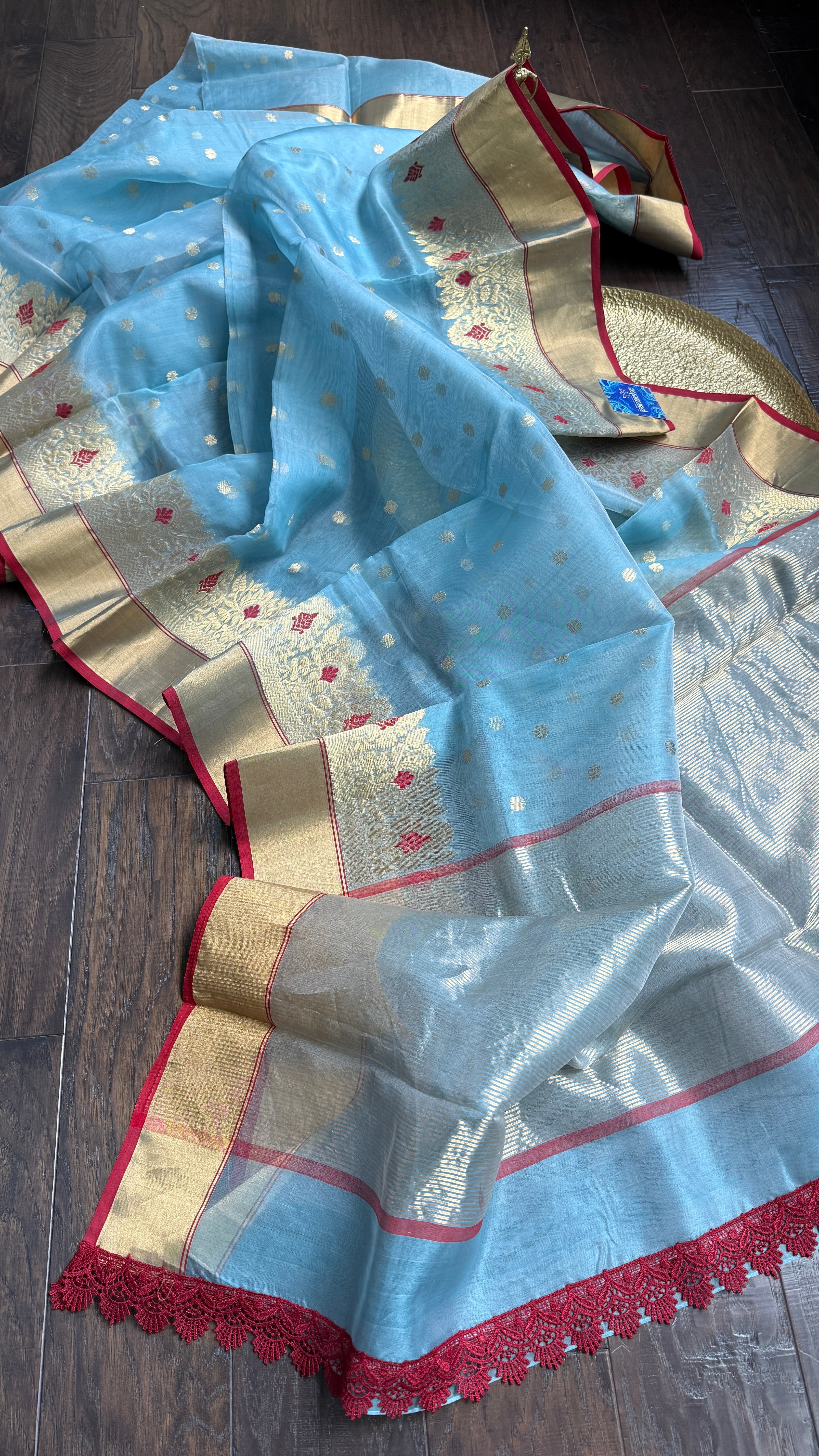 Chanderi Organza Silk - Light Blue