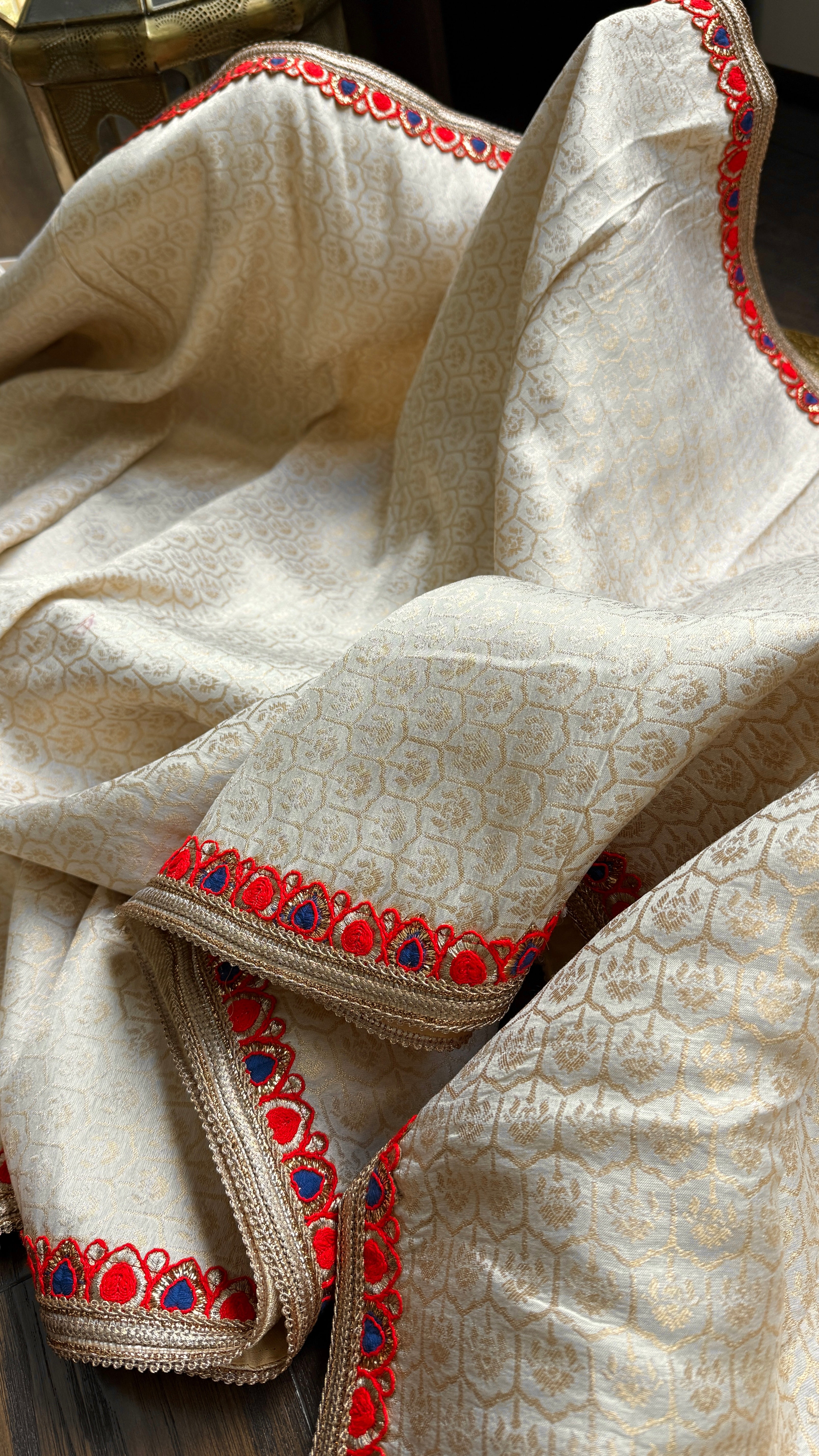 Designer Soft Silk Brocade Saree - Golden Beige Golden Zari