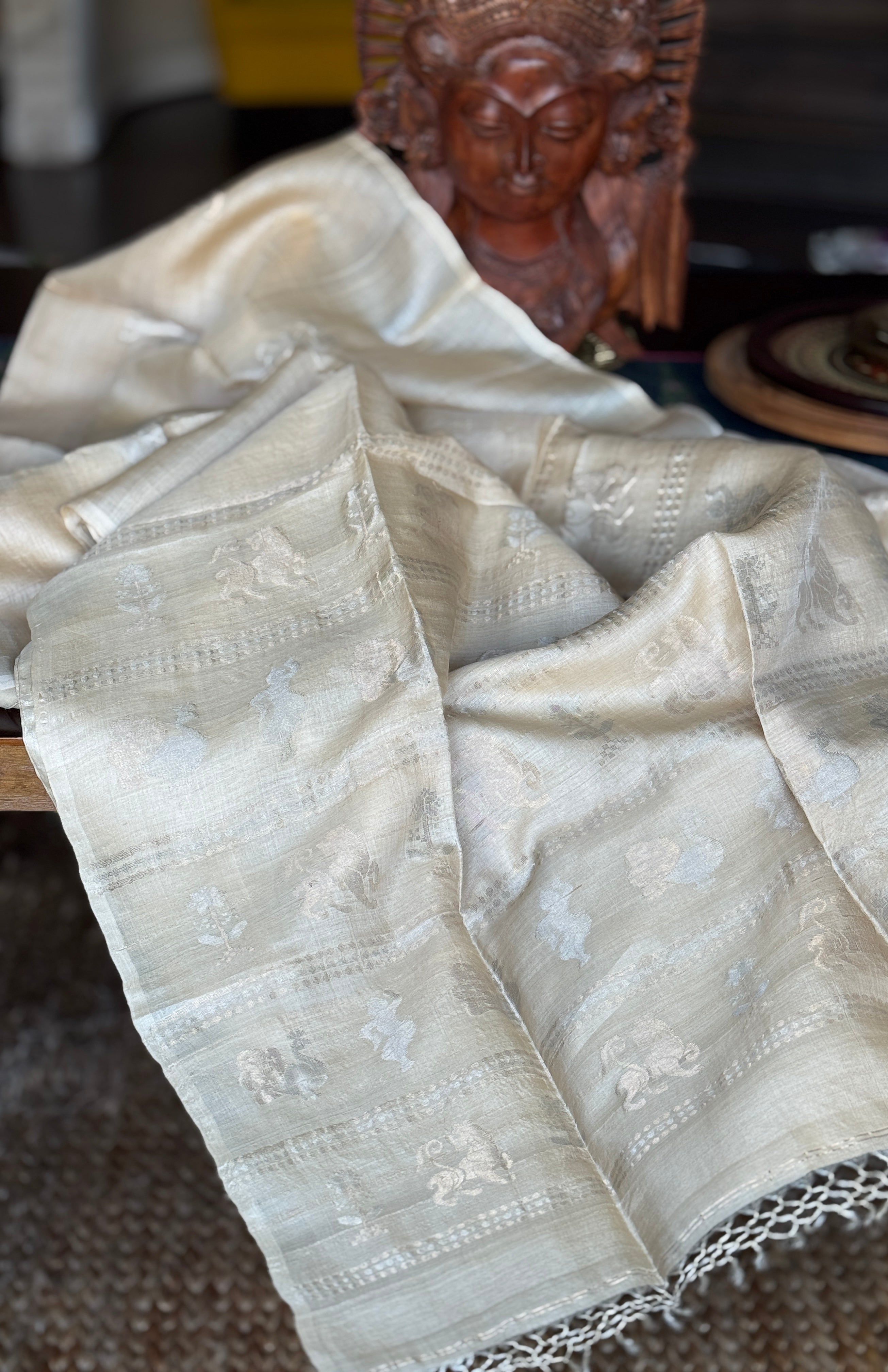 Pure Tussar Silk - Beige Handwoven