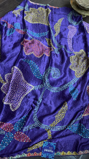 Designer Modal Silk Sequin - Purple Multi Color