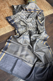 Tussar Silk - Steel Grey Woven