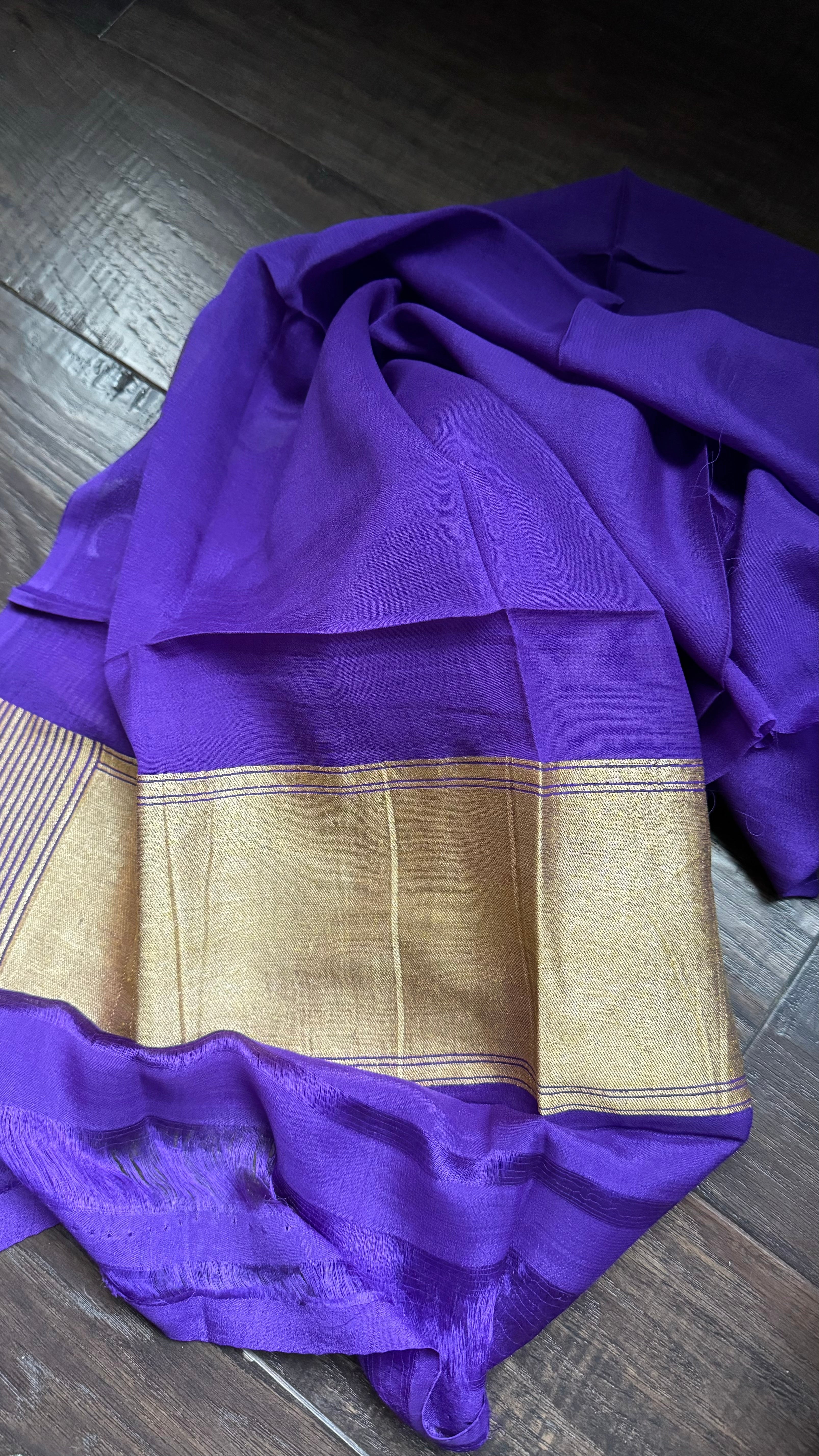 Khaddi Georgette Banarasi - Purple Meenakari