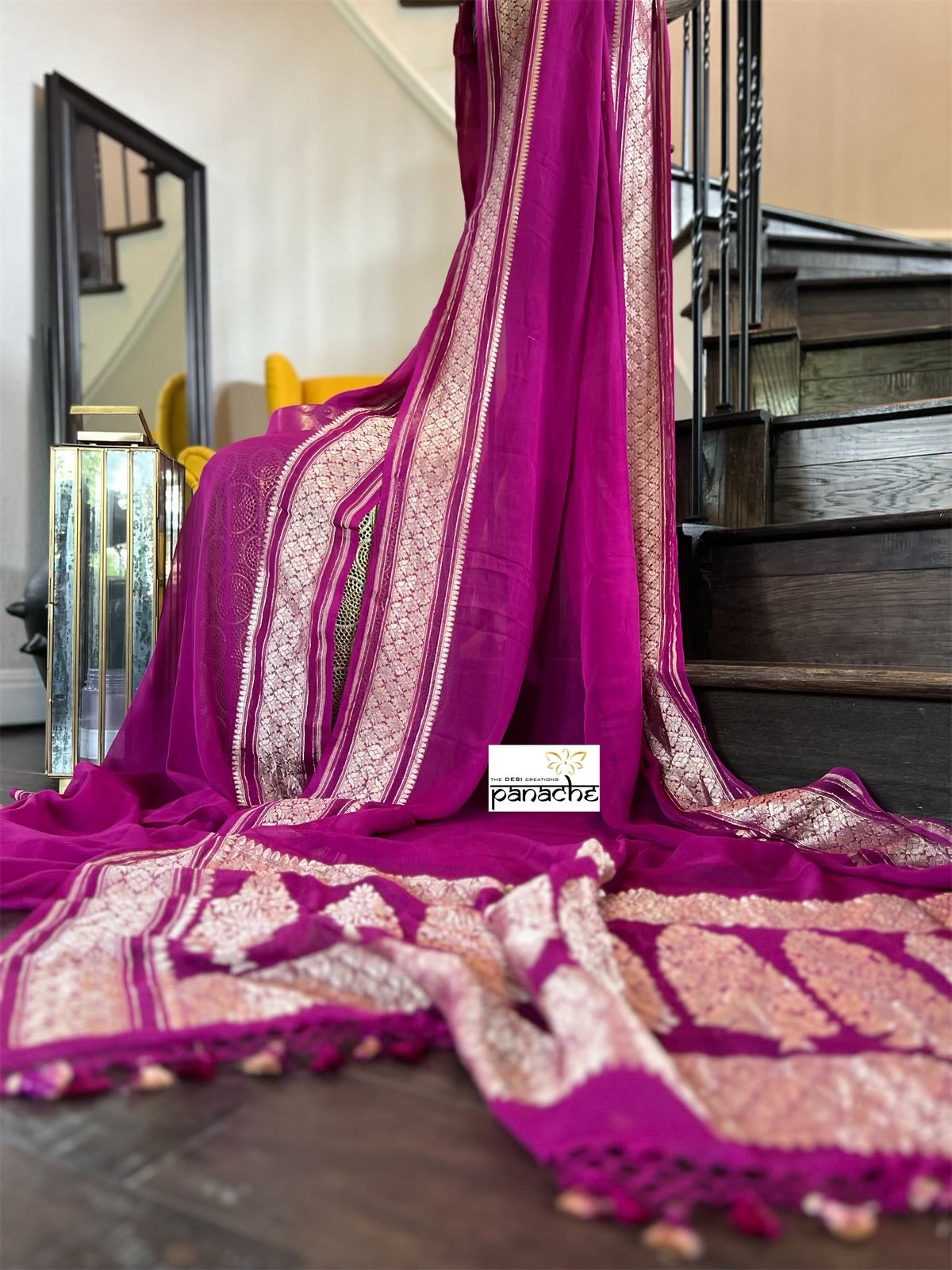 Khaddi Georgette Banarasi - Magenta Pink