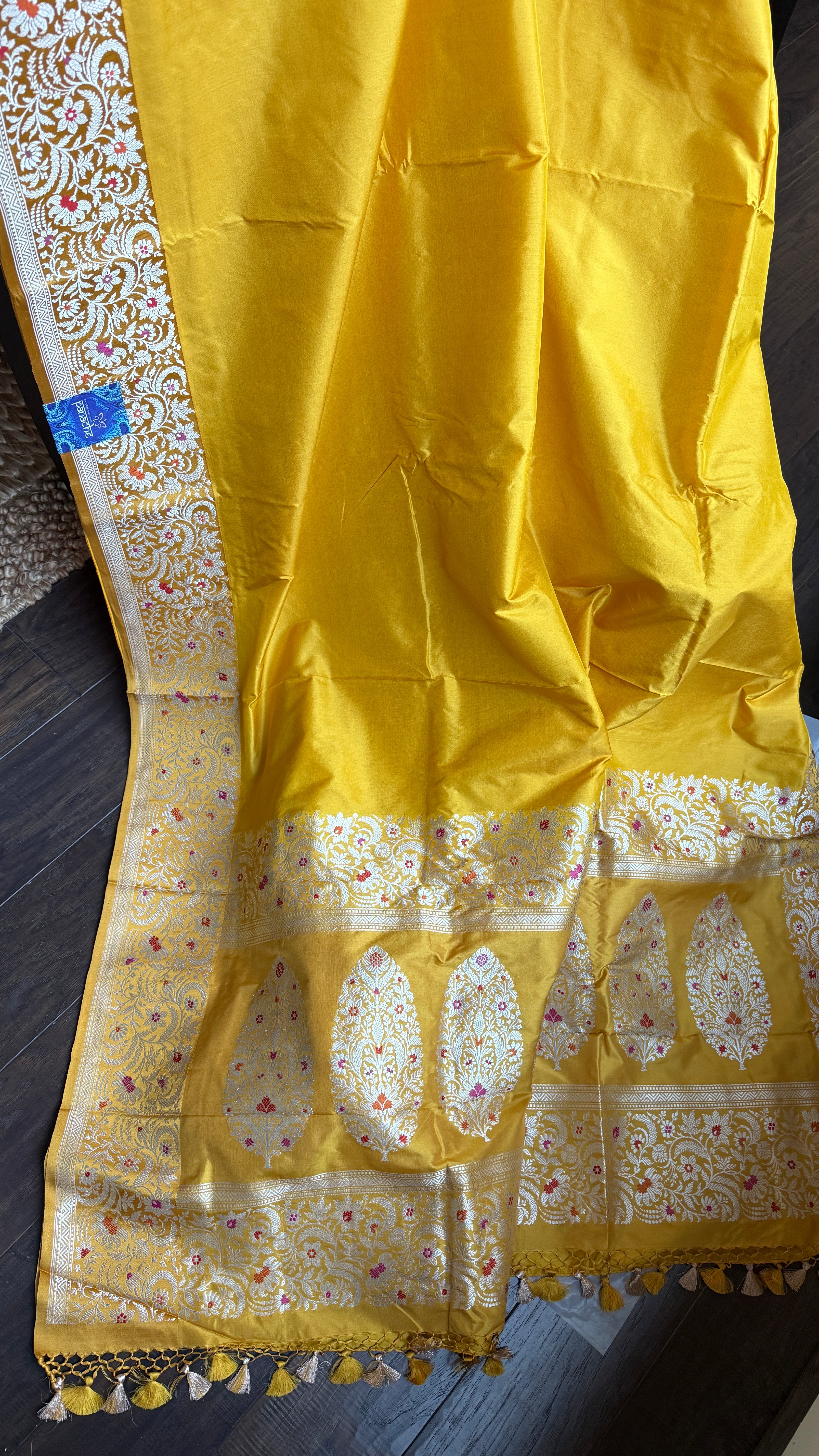 Pure Katan Silk Kadhua Banarasi - Yellow