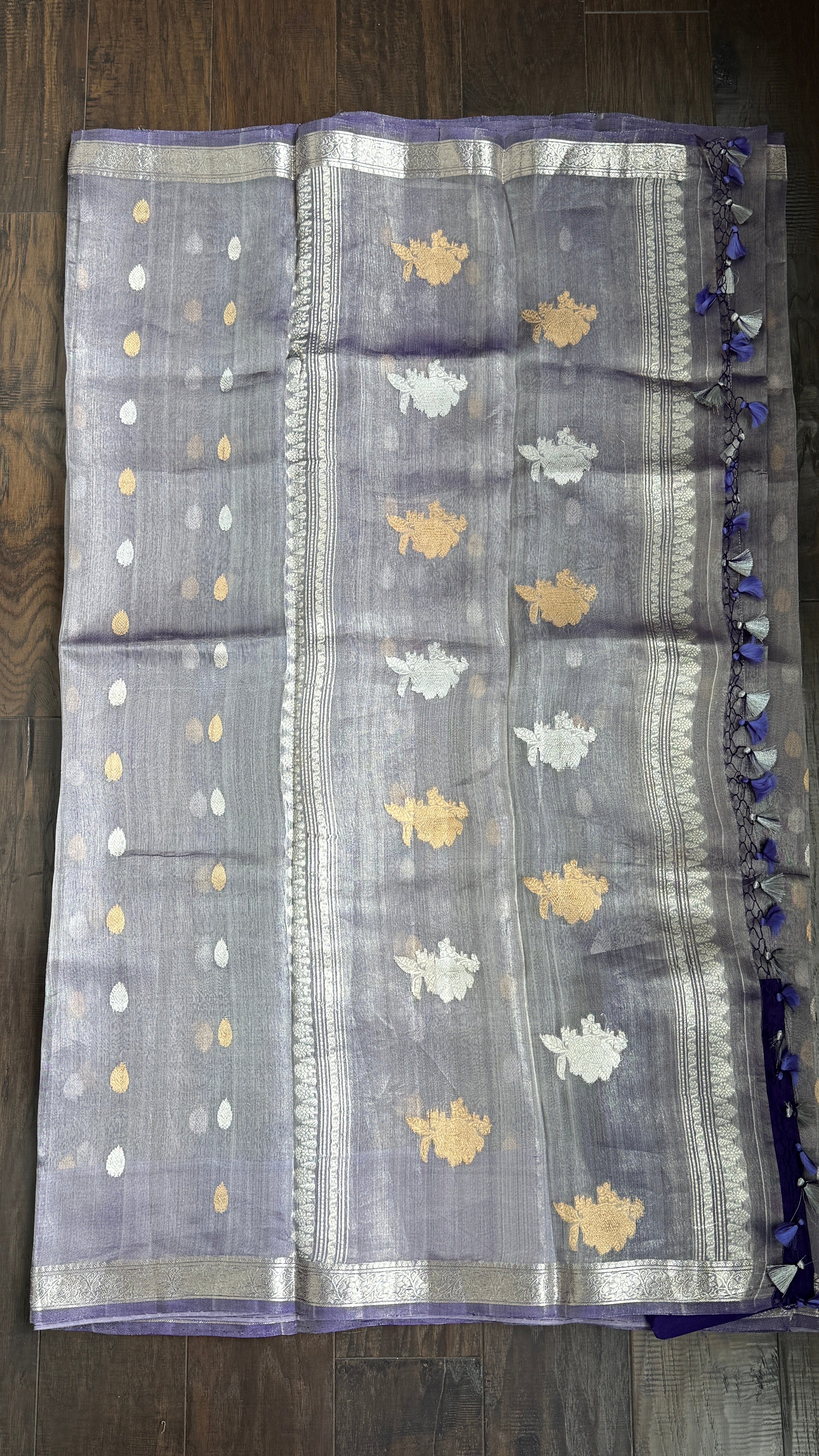 Tissue Organza Silk Banarasi - Purple