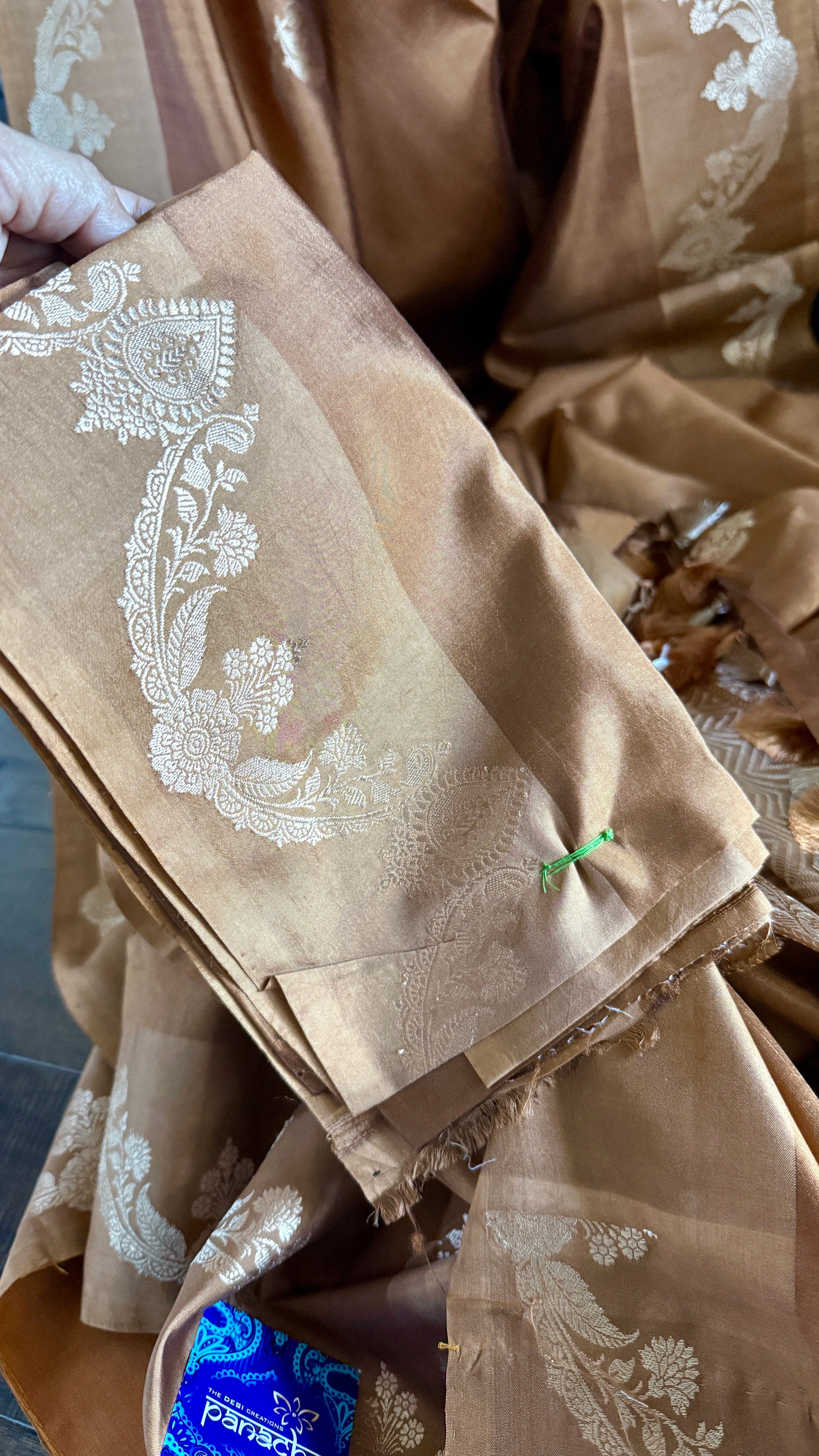 Pure Katan Silk Banarasi - Ochre Brown