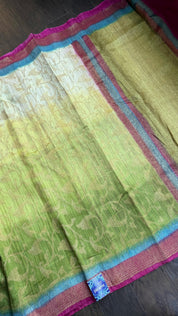 Gicha Tassur Silk Banarasi - Beige Green Shaded