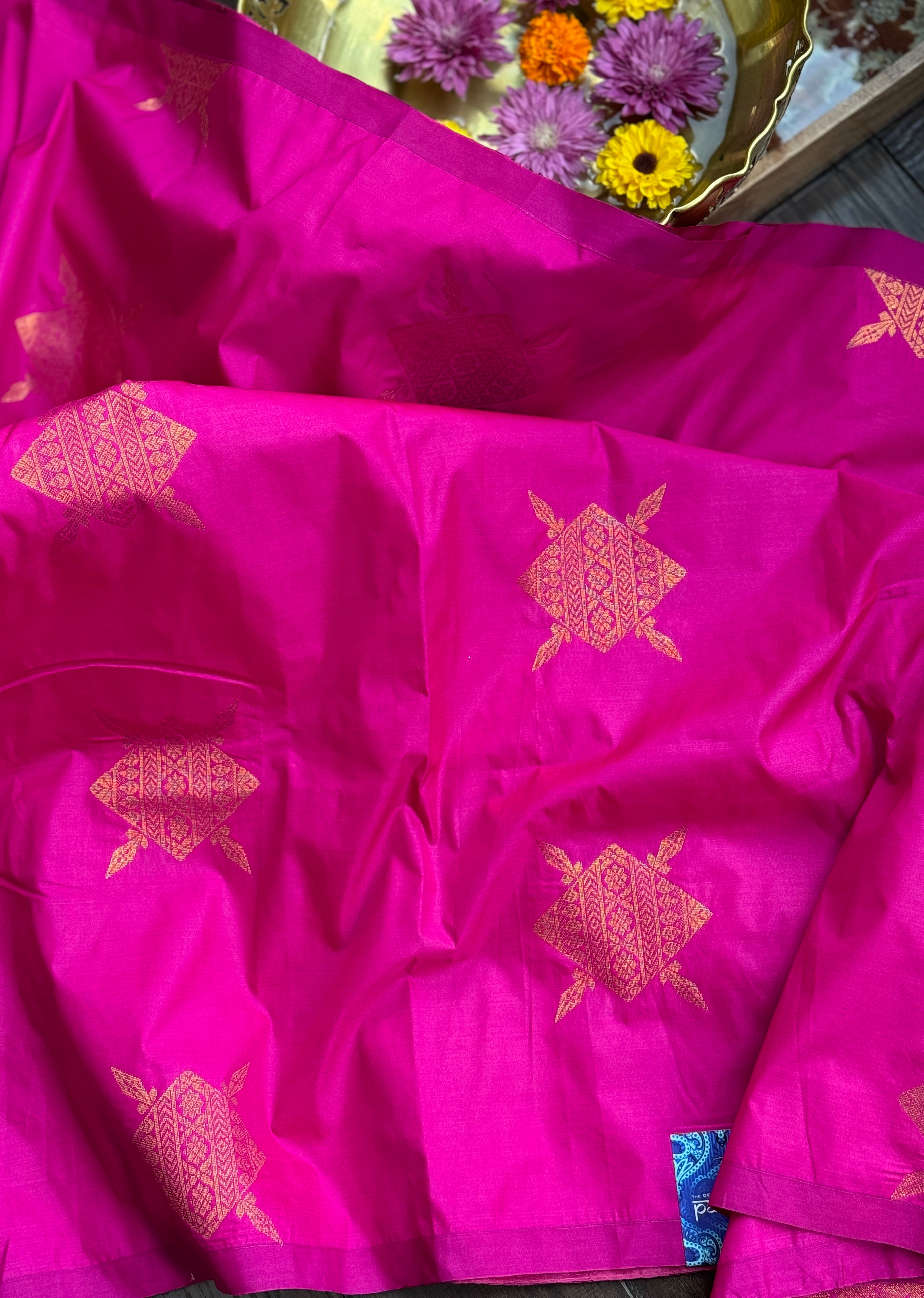 Soft Silk Kanjivaram - Pink Borderless